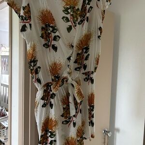 Alohiwai Lehua Romper with Button-Down and cute tie